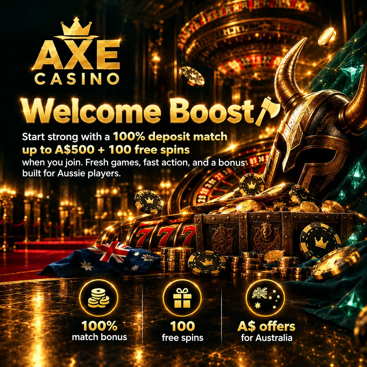 welcom bonus axe casino